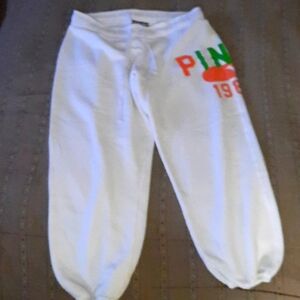 Vintage Victoria's Secret Pink NEW White Capri sweatpants
